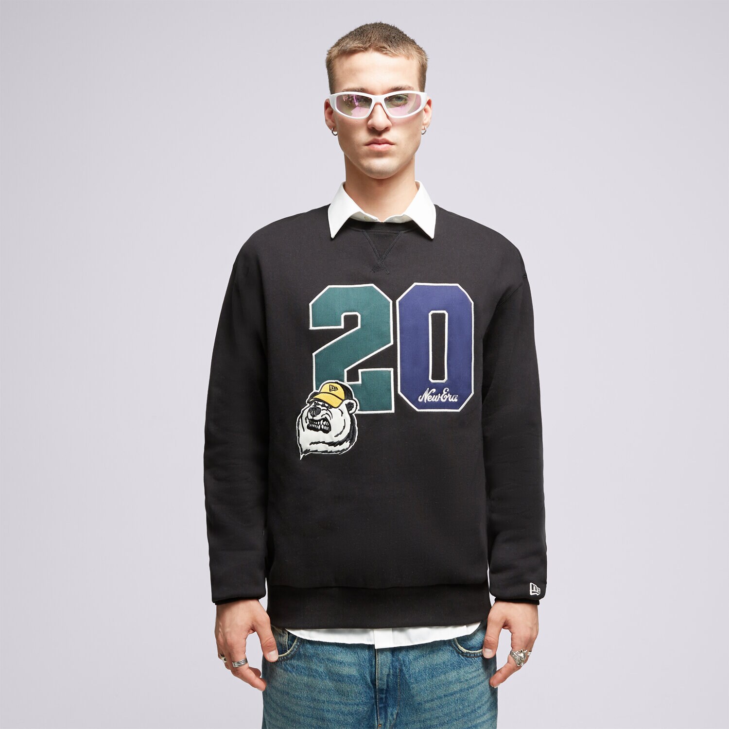 pánská mikina NEW ERA MIKINA NE CREW NECK NONE 60416402 ČERNÁ