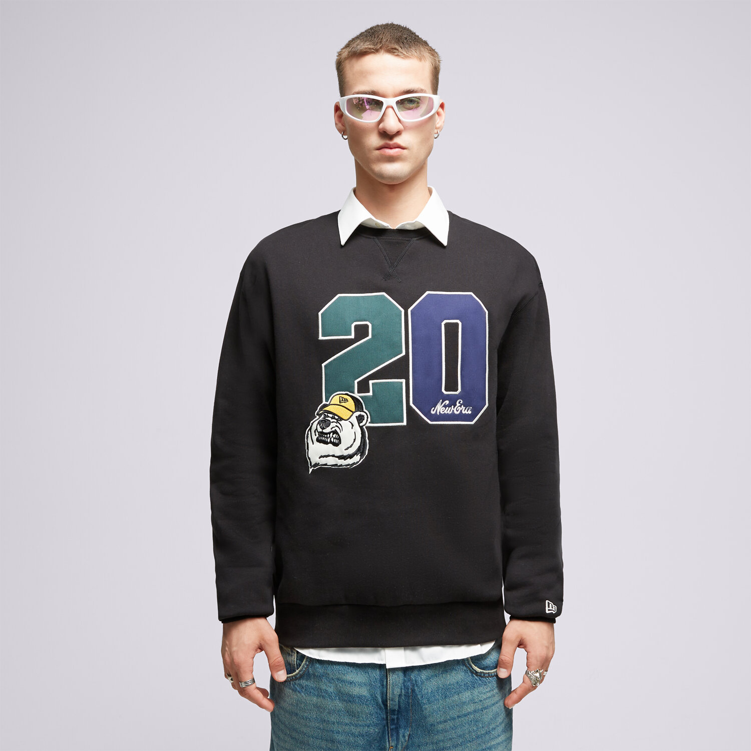 pánská mikina NEW ERA MIKINA NE CREW NECK NONE 60416402 ČERNÁ
