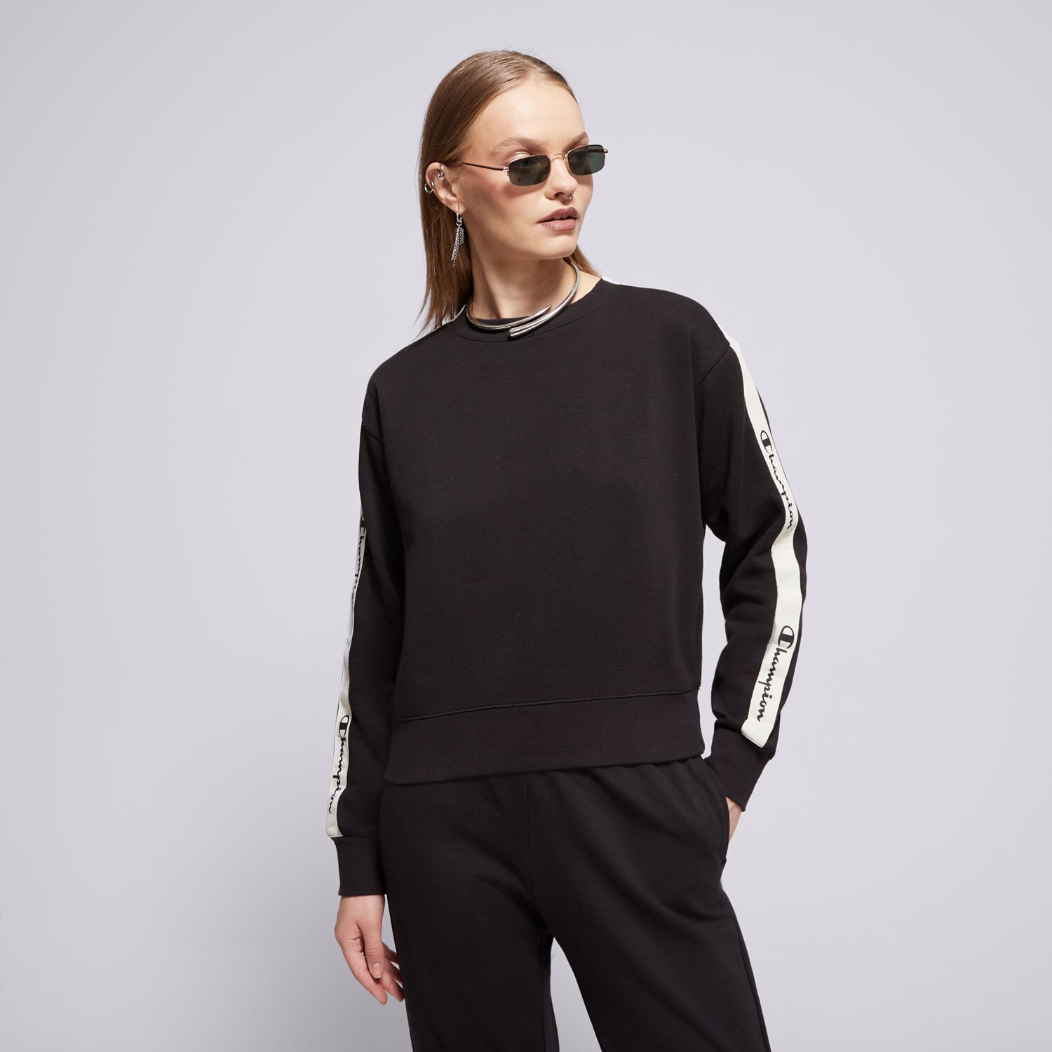 dámská mikina CHAMPION MIKINA CREWNECK SWEATSHIRT 115573KK001 ČERNÁ