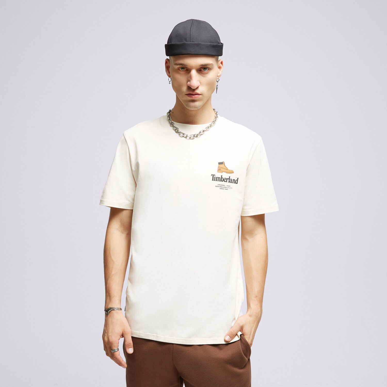 pánské tričko TIMBERLAND TRIČKO SS BOOT LOGO TEE BOX TB0A6GEHV041 BÍLÁ