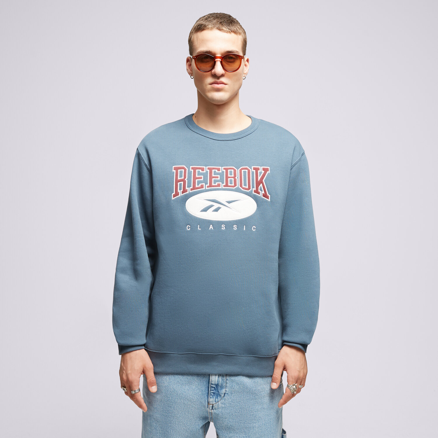 pánská mikina REEBOK MIKINA CL AE CREW 100036882 TMAVOMODRÁ