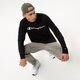 pánské tričko CHAMPION TRIČKO CREWNECK LONG SLEEVE TRIČKO 218285kk001 barva černá