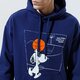 pánská mikina PUMA MIKINA S KAPUCÍ PUMA X PEANUTS HOODIE 53061406 barva tmavomodrá