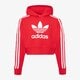 dětská mikina ADIDAS MIKINA S KAPUCÍ CROPPED HOODIE ic3097 barva červená